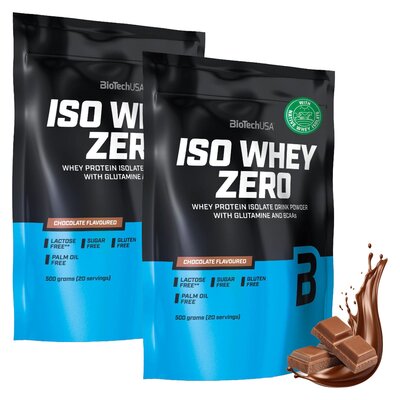 Odżywka białkowa BIOTECH Iso Whey Zero Czekoladowy (2 x 500 g) Bez cukru i laktozy