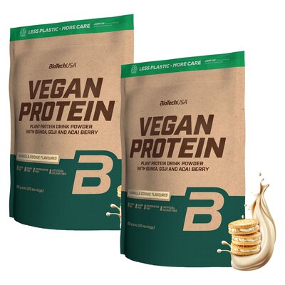 Odżywka białkowa BIOTECH Vegan Protein Ciastko waniliowe (2 x 500 g) Bez cukru