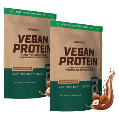 Odżywka białkowa BIOTECH Vegan Protein Orzechowy (2 x 500 g) Bez cukru