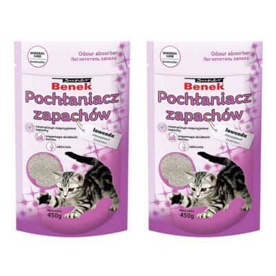 Pochłaniacz zapachu SUPER BENEK Lawenda 2 x 0.45 kg