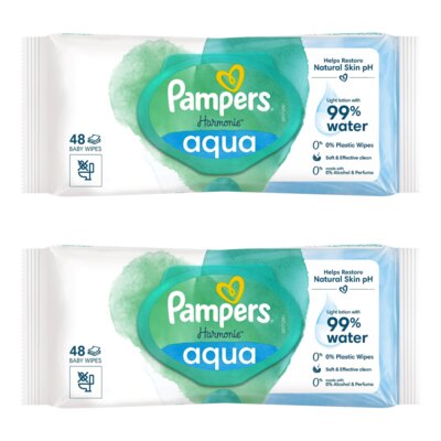 Chusteczki nawilżane PAMPERS Harmonie Aqua (96 szt.)