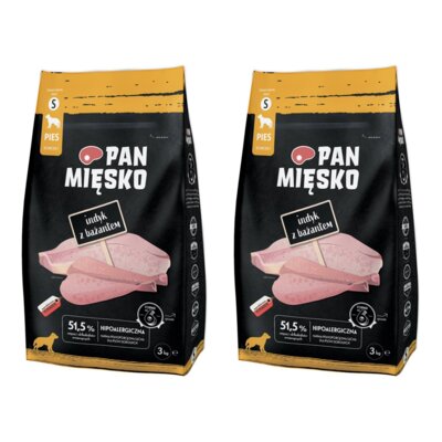 Karma dla psa PAN MIĘSKO Indyk z bażantem S 2 x 3 kg