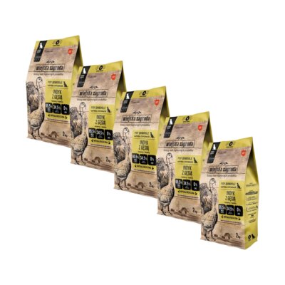 Karma dla psa WIEJSKA ZAGRODA Indyk z gęsią M 5 x 2 kg