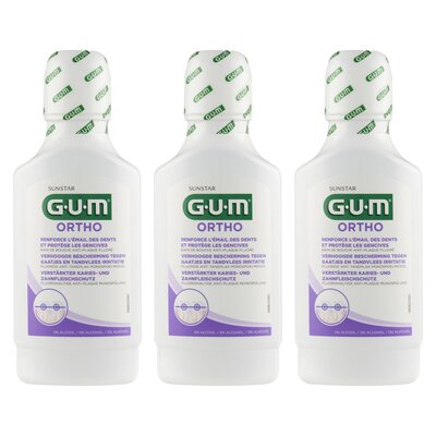 Płyn do płukania jamy ustnej SUNSTAR GUM Ortho 3 x 300 ml