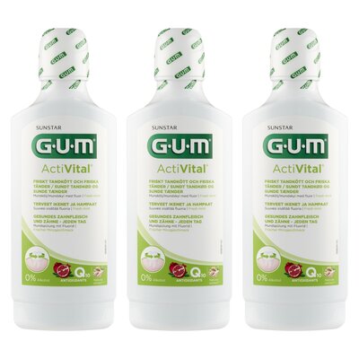 Płyn do płukania jamy ustnej SUNSTAR GUM Activital 3 x 500 ml