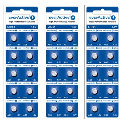 Baterie EVERACTIVE AG5 G5 LR754 LR48 (30 szt.)