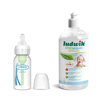 Butelka DR BROWNS Options+ 120 ml + Płyn do mycia butelek i smoczków LUDWIK CG1010102ZEKL0121 475 ml