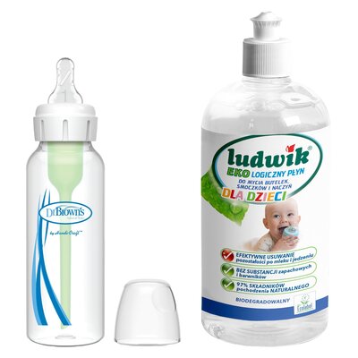 Butelka DR BROWNS Options+ 250 ml + Płyn do mycia butelek i smoczków LUDWIK CG1010102ZEKL0121 475 ml