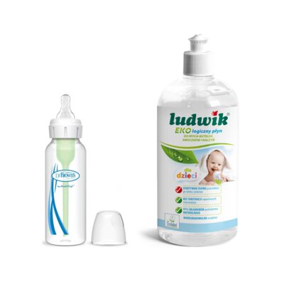 Butelka DR BROWNS Options+ 250 ml + Płyn do mycia butelek i smoczków LUDWIK CG1010102ZEKL0121 475 ml
