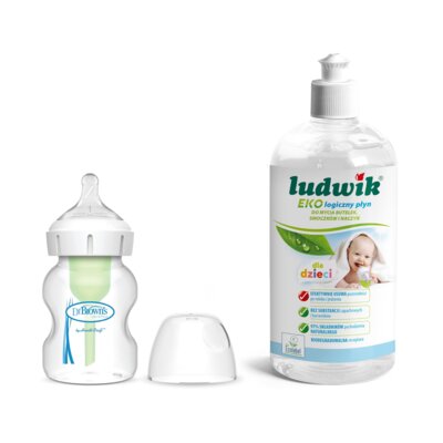 Butelka DR BROWNS Options+ 150 ml + Płyn do mycia butelek i smoczków LUDWIK CG1010102ZEKL0121 475 ml
