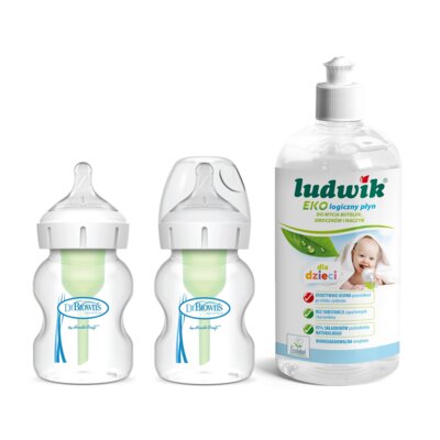 Butelka DR BROWNS Options+ 150 ml (2 szt.) + Płyn do mycia butelek i smoczków LUDWIK CG1010102ZEKL0121 475 ml
