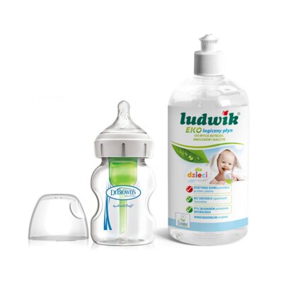 Butelka DR BROWNS Options+ 150 ml + Płyn do mycia butelek i smoczków LUDWIK CG1010102ZEKL0121 475 ml