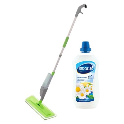 Mop płaski YORK Spray&Collect 081460 + Płyn do mycia podłóg SIDOLUX Mydło Marsylskie 1000 ml