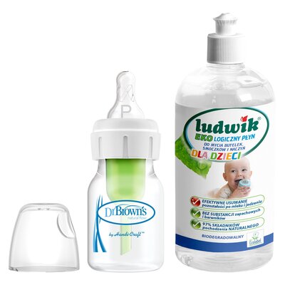 Butelka DR BROWNS Standard Options+ 60 ml + Płyn do mycia butelek i smoczków LUDWIK CG1010102ZEKL0121 475 ml