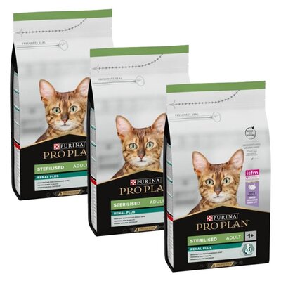 Karma dla kota PURINA Pro Plan Sterilised Renal Plus Indyk 3 x 1.5 kg