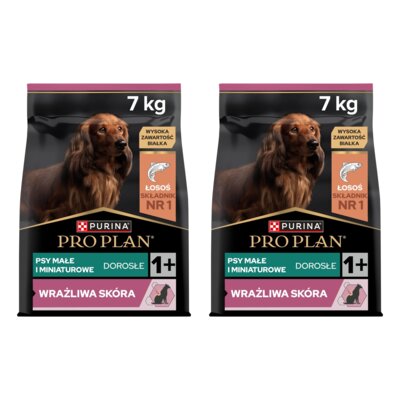 Karma dla psa PURINA Pro Plan Sensitive Skin Adult Small & Mini Łosoś 2 x 7 kg