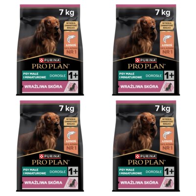 Karma dla psa PURINA Pro Plan Sensitive Skin Adult Small & Mini Łosoś 4 x 7 kg