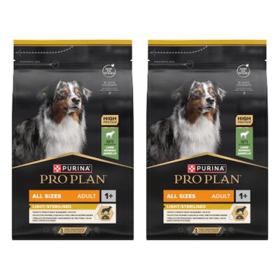 Karma dla psa PURINA Pro Plan All Size Adult Light Sterilised z Jagnięciną 2 x 14 kg