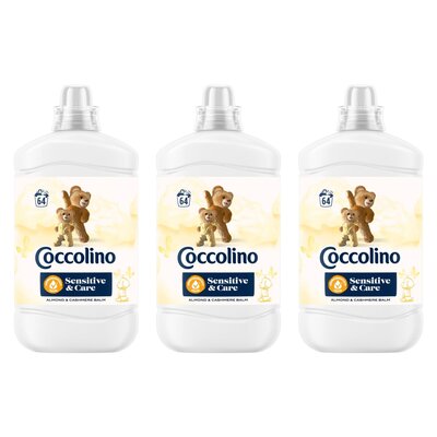 Płyn do płukania COCCOLINO Sensitive Almond & Cashmere Balm 3 x 1600 ml