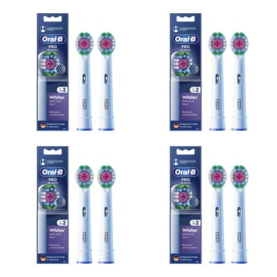 Oryginalna końcówka szczoteczki ORAL-B PRO 3D White (8 szt.) (Unikalna nakładka polerująca)