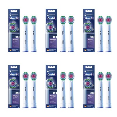 Oryginalna końcówka szczoteczki ORAL-B PRO 3D White (12 szt.) (Unikalna nakładka polerująca)