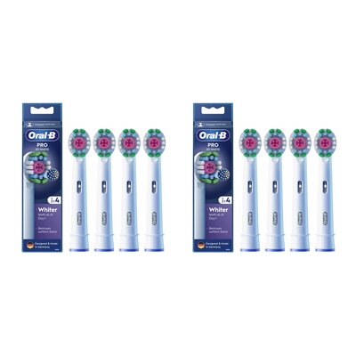 Oryginalna końcówka szczoteczki ORAL-B PRO 3D White (8 szt.) (Unikalna nakładka polerująca)