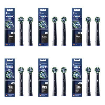 Oryginalna końcówka szczoteczki ORAL-B Pro Cross Action Czarny (12 szt.) (Włókna w kształcie litery X usuwają więcej płytki)