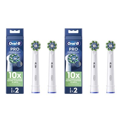 Oryginalna końcówka szczoteczki ORAL-B Pro Cross Action Biały (4 szt.) (Włókna w kształcie litery X usuwają więcej płytki)