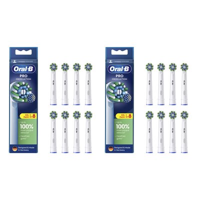 Oryginalna końcówka szczoteczki ORAL-B Pro Cross Action Biały (16 szt.) (Włókna w kształcie litery X usuwają więcej płytki)