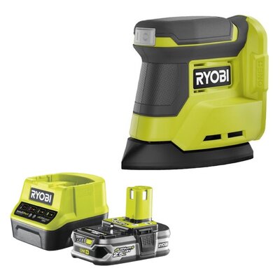Szlifierka oscylacyjna RYOBI RPS18-0 + Akumulator RYOBI RC18120-125 2.5Ah 18V + Ładowarka