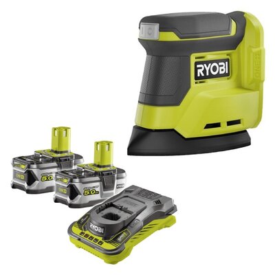 Szlifierka oscylacyjna RYOBI RPS18-0 + Akumulator RYOBI RC18150-250 5Ah 18V + Ładowarka
