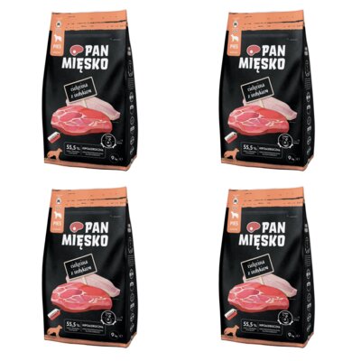 Karma dla psa PAN MIĘSKO Cielęcina z indykiem M 4 x 9 kg