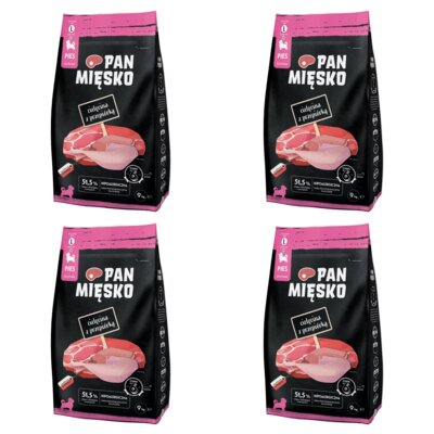 Karma dla psa PAN MIĘSKO Cielęcina z Przepiórką L 4 x 9 kg