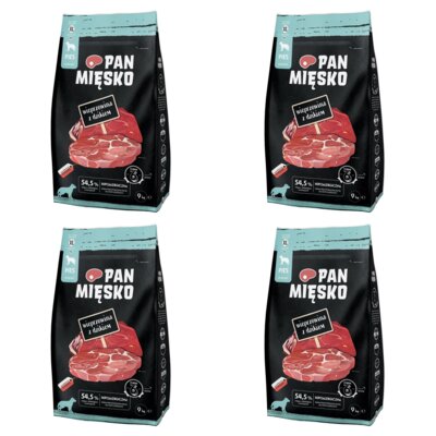 Karma dla psa PAN MIĘSKO Wieprzowina z dzikiem XL 4 x 9 kg