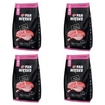 Karma dla psa PAN MIĘSKO Cielęcina z przepiórką L 4 x 20 kg