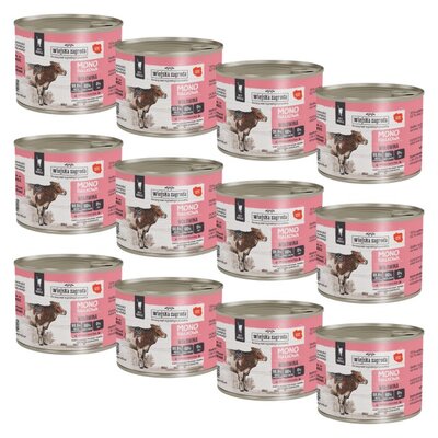 Karma dla kota WIEJSKA ZAGRODA Monobiałkowa Wołowina 12 x 200 g
