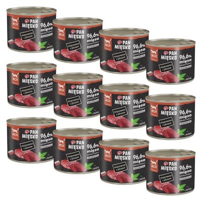 Karma dla kota PAN MIĘSKO Wieprzowina z jeleniem 12 x 200 g