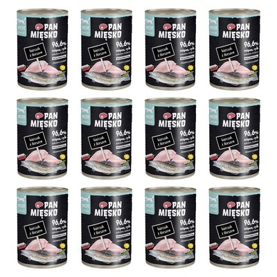 Karma dla kota PAN MIĘSKO Kurczak z dorszem 12 x 400 g