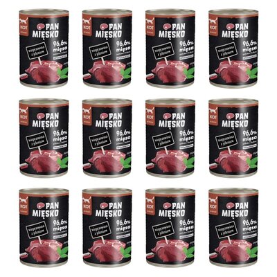 Karma dla kota PAN MIĘSKO Wieprzowina z jeleniem 12 x 400 g