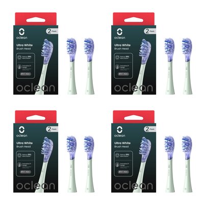 Oryginalna końcówka szczoteczki OCLEAN X Ultra White Zielony (8 szt.) (Usuwanie przebarwień)