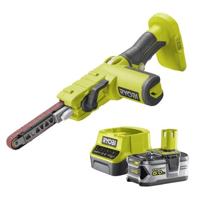 Szlifierka taśmowa RYOBI R18PF-0 + Akumulator RYOBI RC18120-150 5Ah 18V + Ładowarka