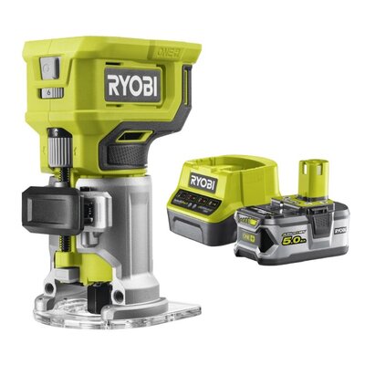 Frezarka RYOBI RTR18-0 + Akumulator RYOBI RC18120-150 5Ah 18V + Ładowarka