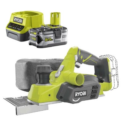 Strug RYOBI R18PL-0 + Akumulator RYOBI RC18120-150 5Ah 18V + Ładowarka