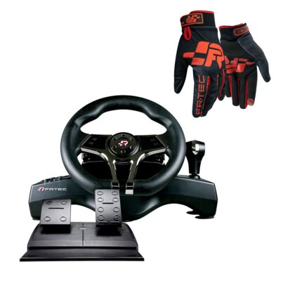 Kierownica FR-TEC Hurricane MKII (SWITCH/PC/PS4) + Rękawice do simracingu FR-TEC Pro