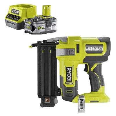 Gwoździarka akumulatorowa RYOBI R18GN18-0 + Akumulator RYOBI RC18120-150 5Ah 18V + Ładowarka