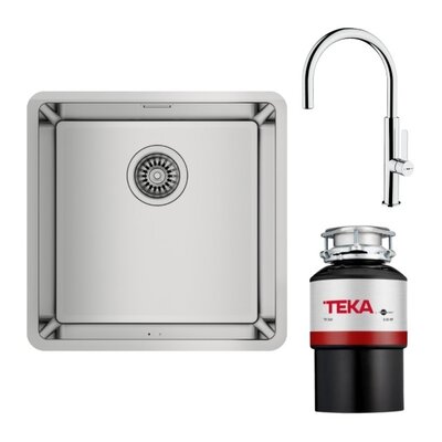 Zlewozmywak TEKA Be Linea RS15 40.40 + Bateria TEKA FOT 995 Chrom + Młynek do rozdrabniania odpadów TEKA TR 550