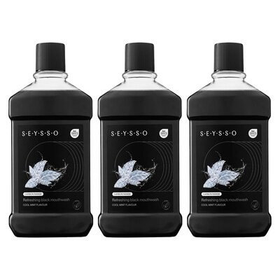 Płyn do płukania jamy ustnej SEYSSO Carbon Refreshing Black 3 x 500 ml