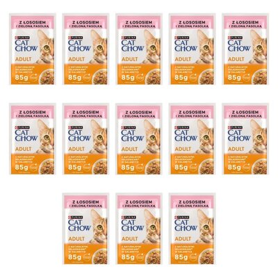 Karma dla kota CAT CHOW Adult Łosoś z zieloną fasolką 13 x 85 g