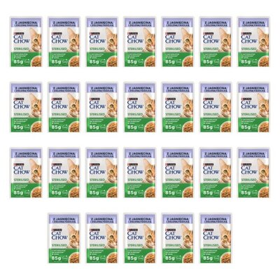 Karma dla kota CAT CHOW Sterilised z jagnięciną i zieloną fasolką w sosie 26 x 85 g