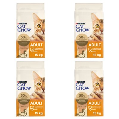 Karma dla kota CAT CHOW Adult Kaczka 4 x 15 kg